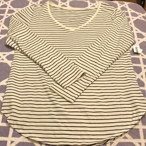 Black and white long sleeved striped shirt